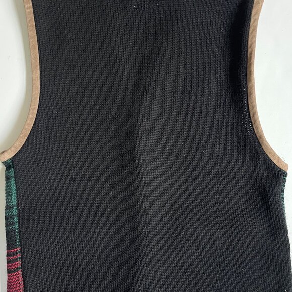 Men's Vintage 90s Tommy Hilfiger Holiday Plaid Sweater Vest Sz S/P Hong Kong - Picture 4 of 5